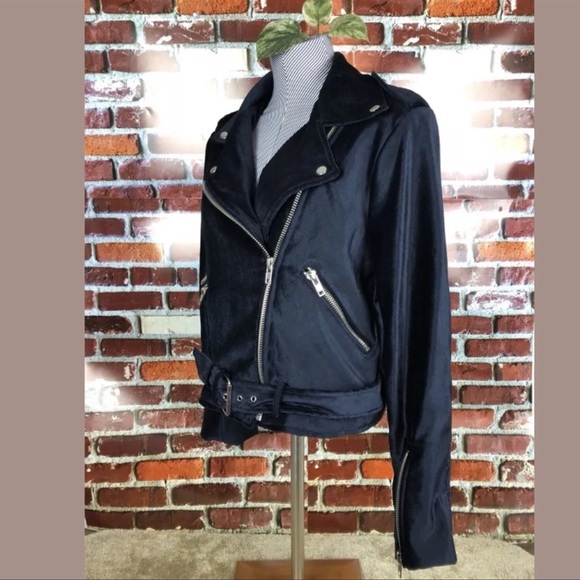 NWT Walter Baker New York Travis Jacket, Black Velvet Belted, US Small - Picture 5 of 8